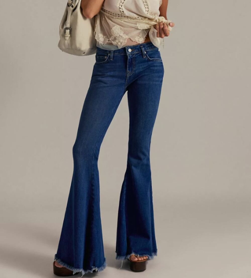 We The Free Free People Daisy Blue Emre Low-Rise Flare Jeans NWT Size 26